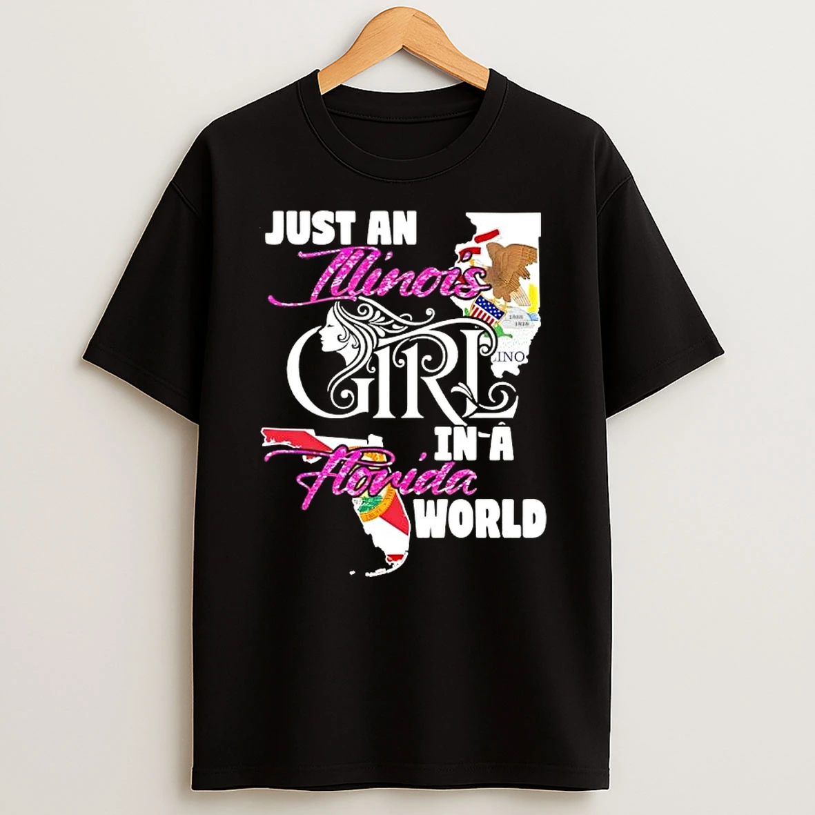 Just An Illinois Girl In A Florida World T Shirt