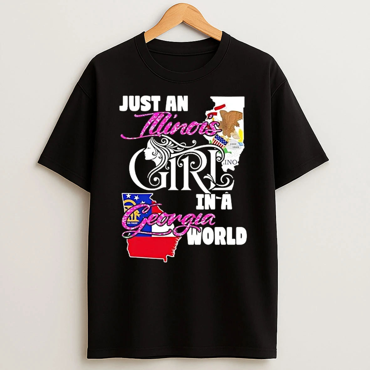 Just An Illinois Girl In A Georgia World T Shirt