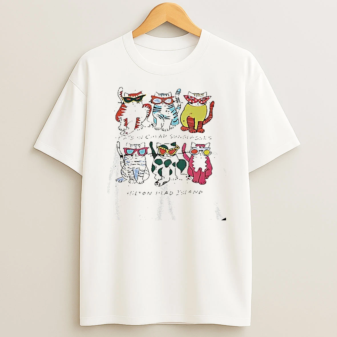 Justin Cats In Cheap Sunglasses Hilton Head Island T Shirt