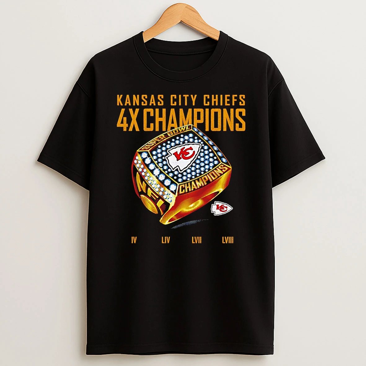 Kansas City Chiefs 4x Super Bowl Champions Ring T Shirt