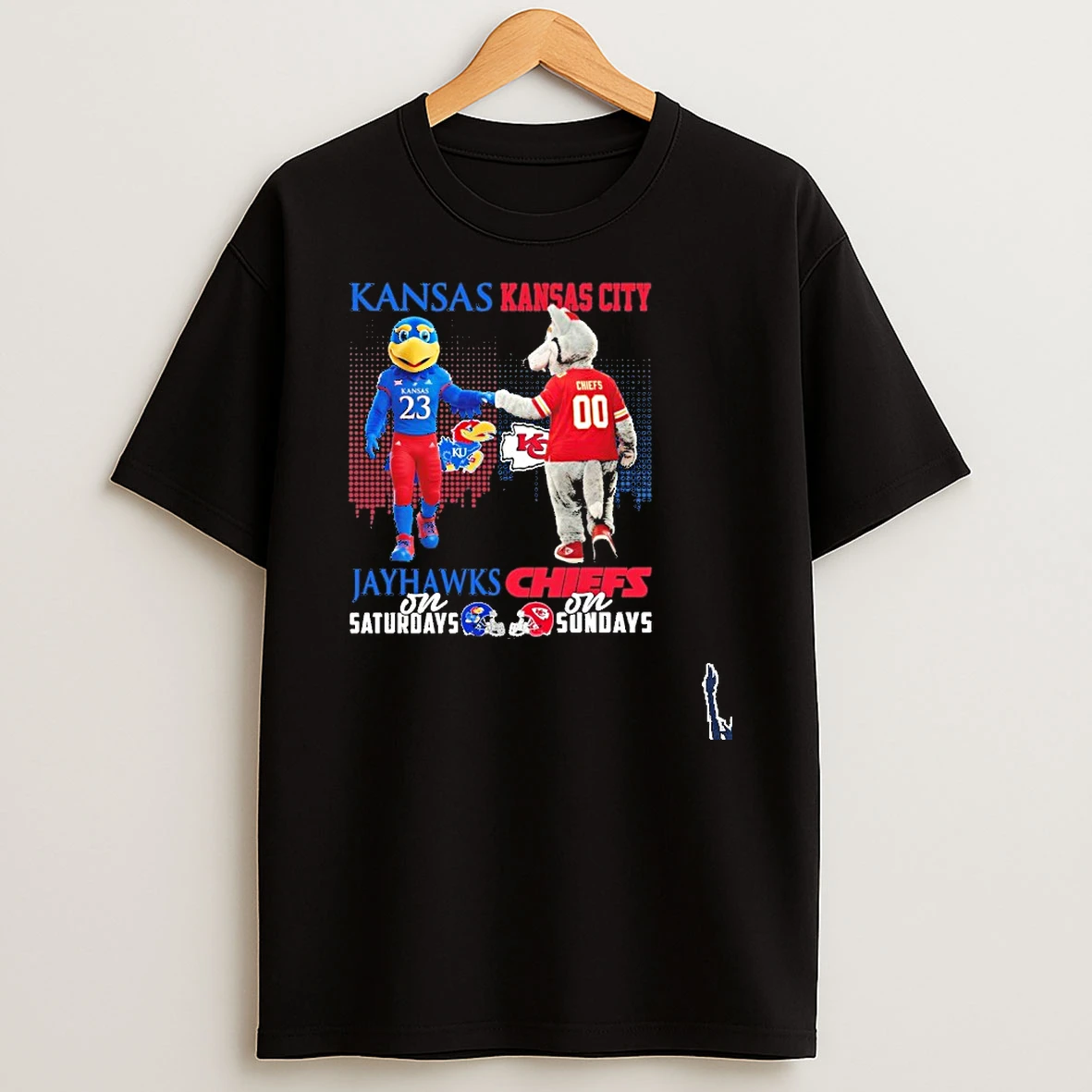Kansas Jayhawks On Saturdays And Kansas City Chiefs On Sundays Mascot T Shirt