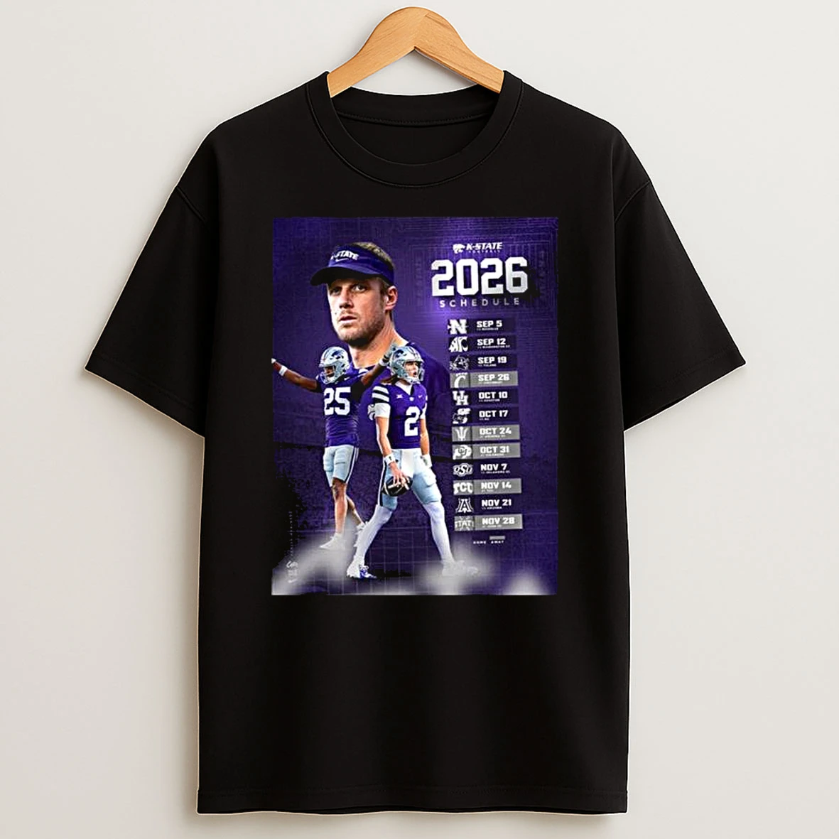 Kansas State Wildcats Football Ncaa Schedule Season 2026 T Shirt