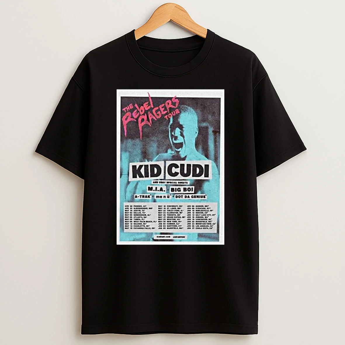 Kid Cudi The Rebel Ragers Tour 2026 In North American T Shirt