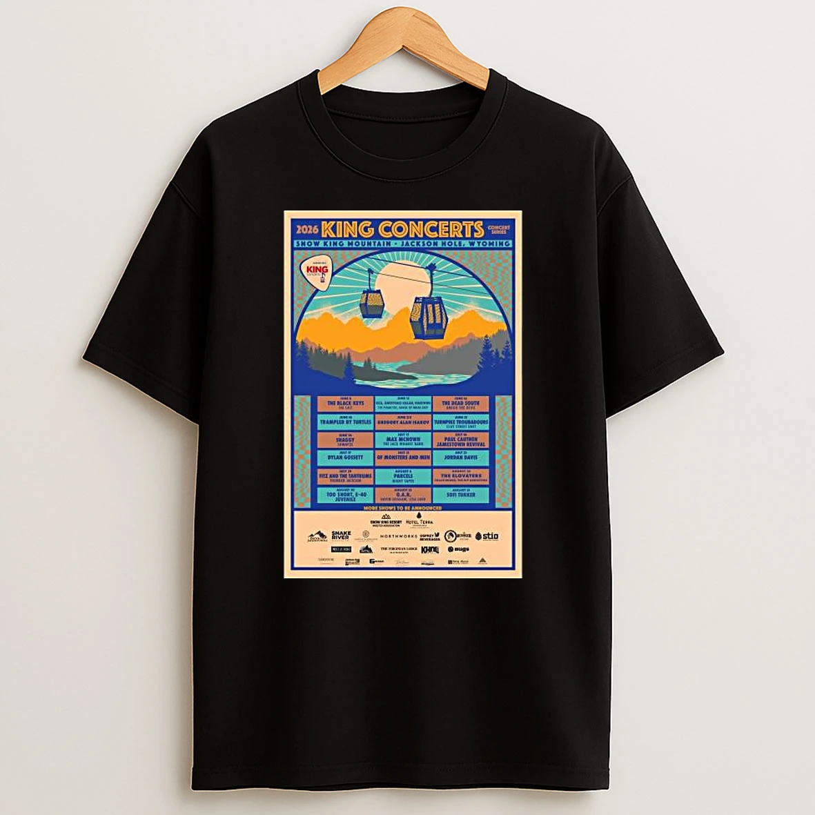 King Concerts 2026 Snow King Mountain Jackson Hole Wyoming T Shirt