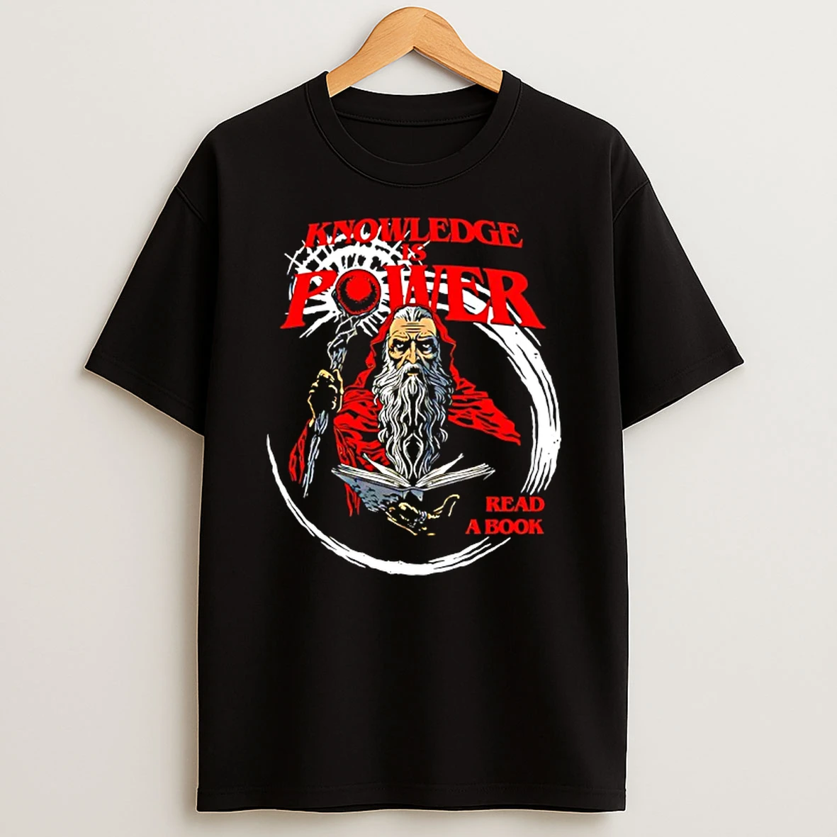Knowledge Is Power Read A Book Wizard T Shirt