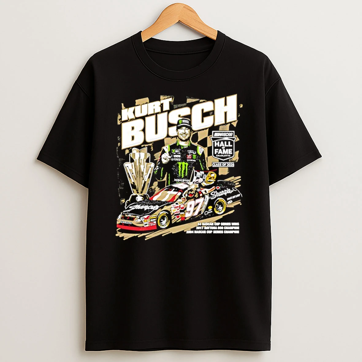 Kurt Busch Checkered Flag Sports Nascar 2026 Hall Of Fame T Shirt