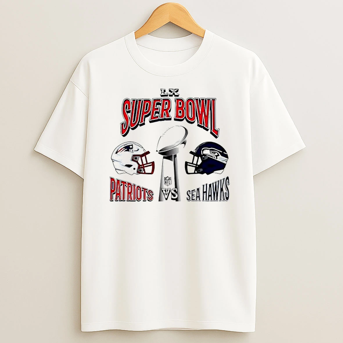 Lx Super Bowl Patriots Vs Seahawks Game Day 2026 Football Graphic T Shirt