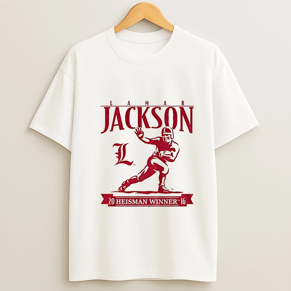 Lamar Jackson Heisman Winner Trophy Louisville Cardinals Football T Shirt