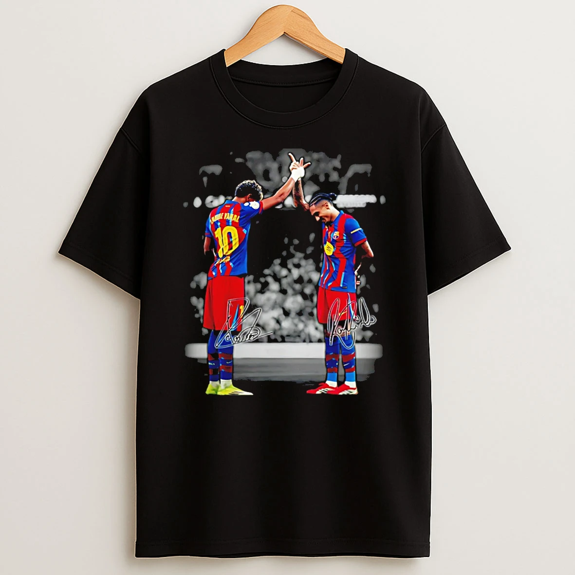 Lamine Yamal And Raphinha Barcelona Brasil Signatures T Shirt