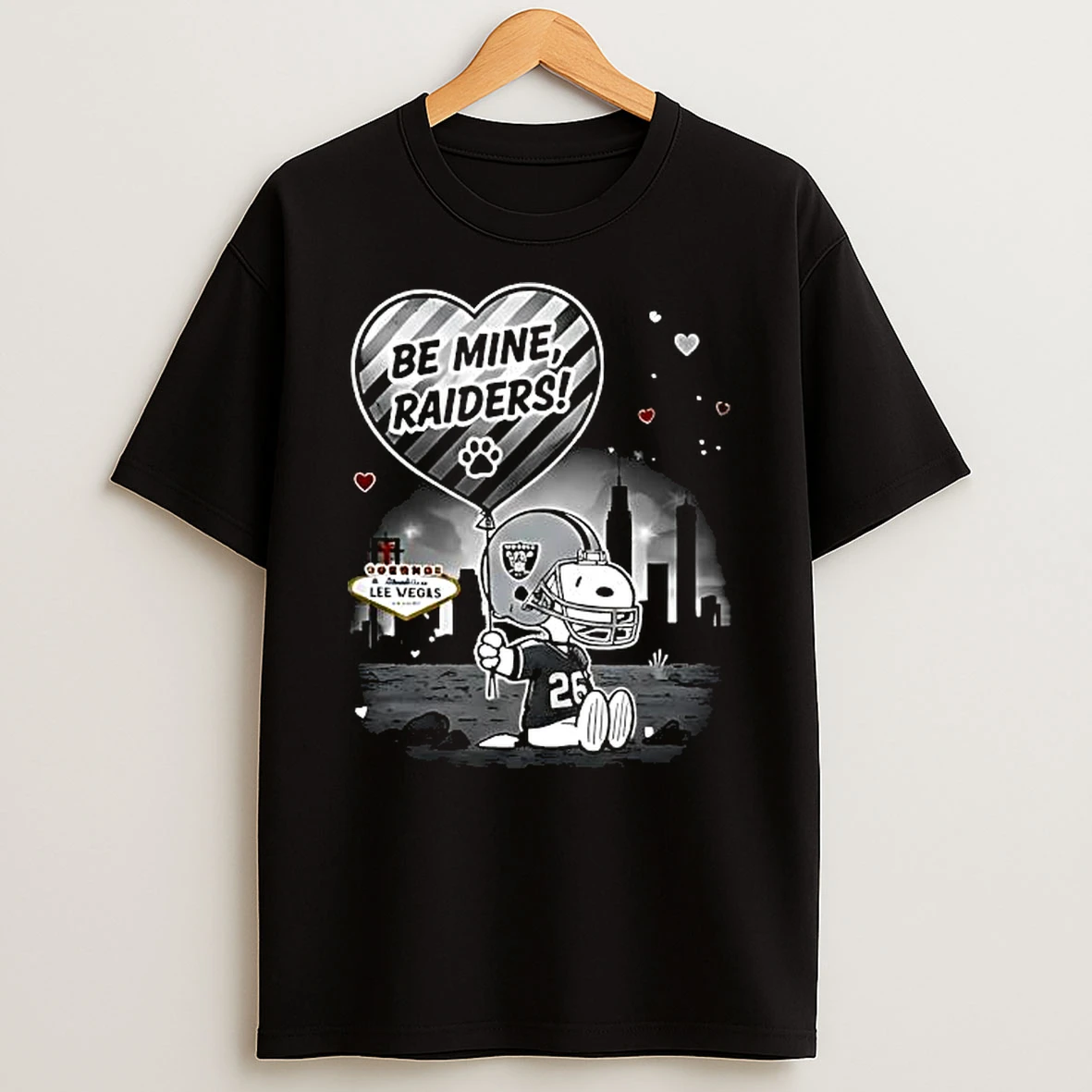 Las Vegas Raiders X Snoopy Cartoon Valentine 2026 T Shirt