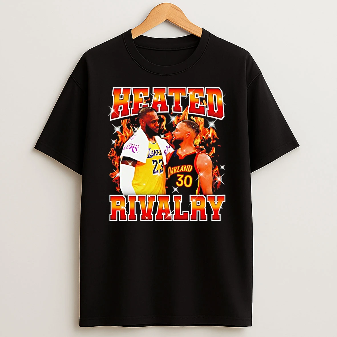 Lebron James Vs Stephen Curry Heated Rivalry Fire T Shirt