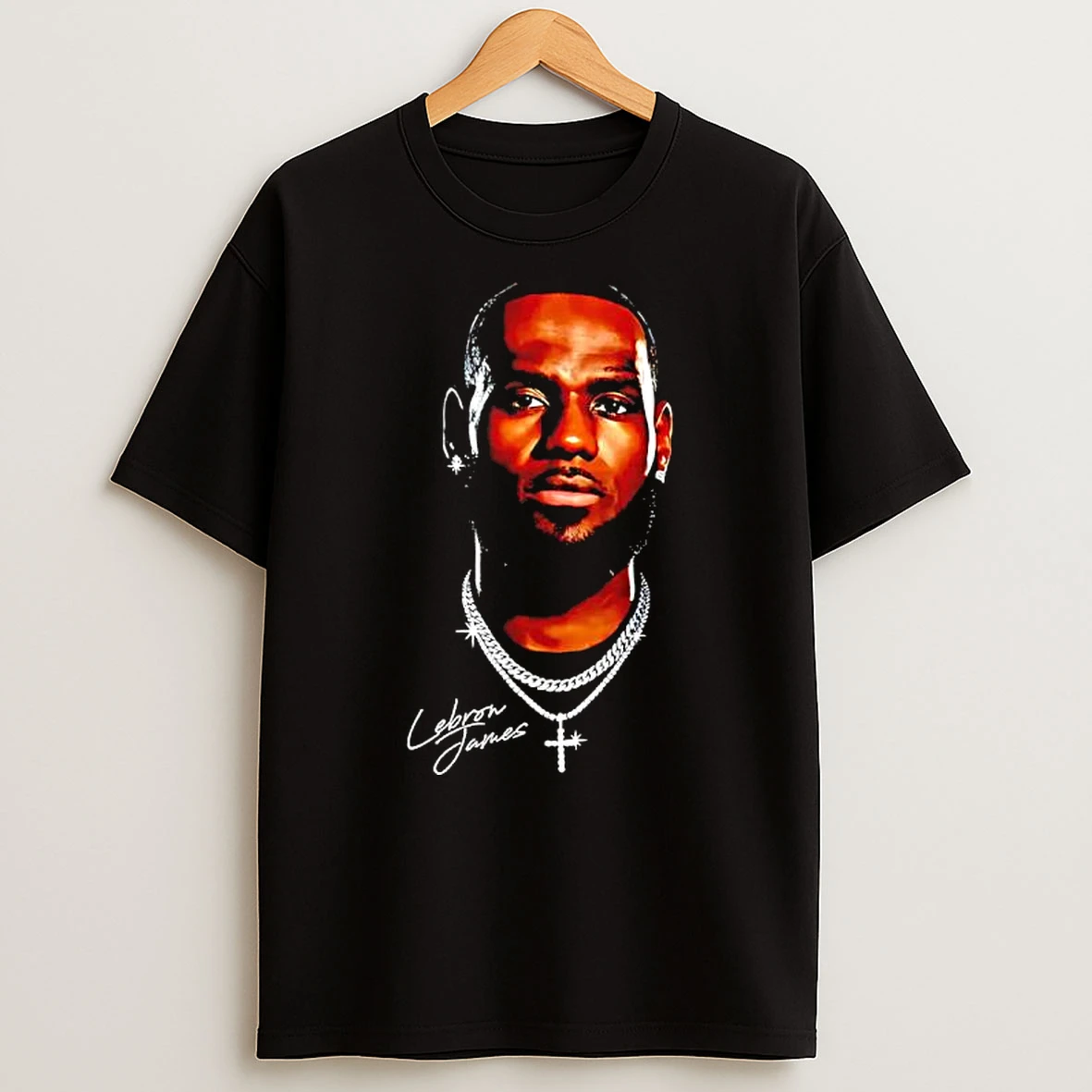 Lebron James Portrait Oversized Washed Signature T Shirt