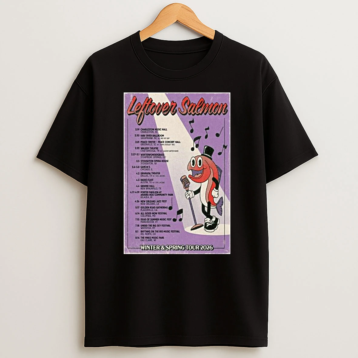 Leftover Salmon Winter Spring Tour 2026 T Shirt