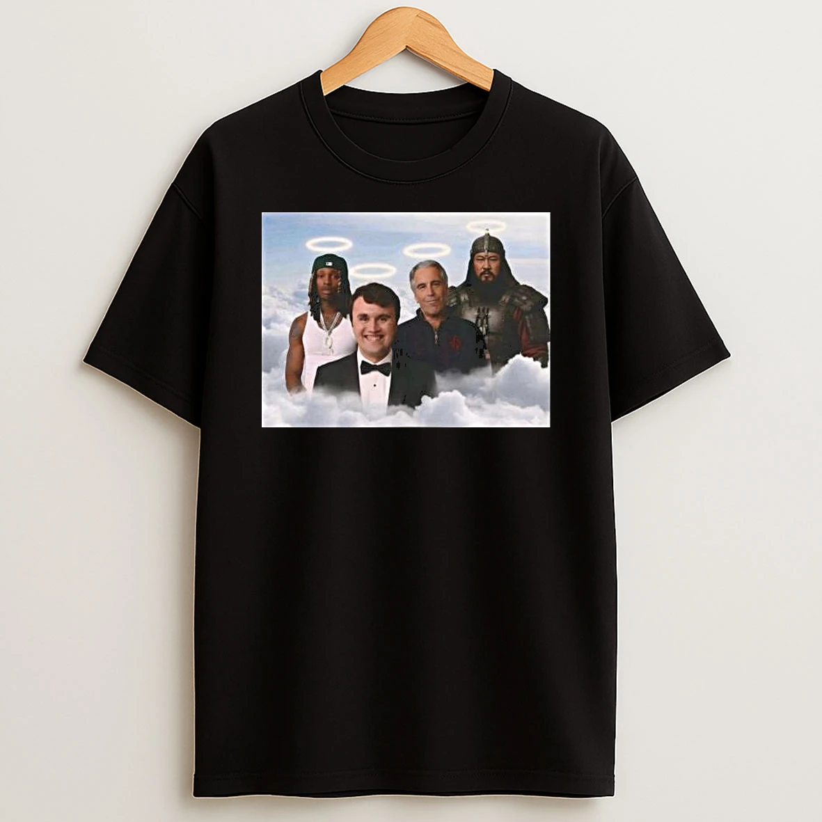 Legends In Heaven Heavy King Von Charlie Kirk Genghis Khan Jeffrey Epstein T Shirt