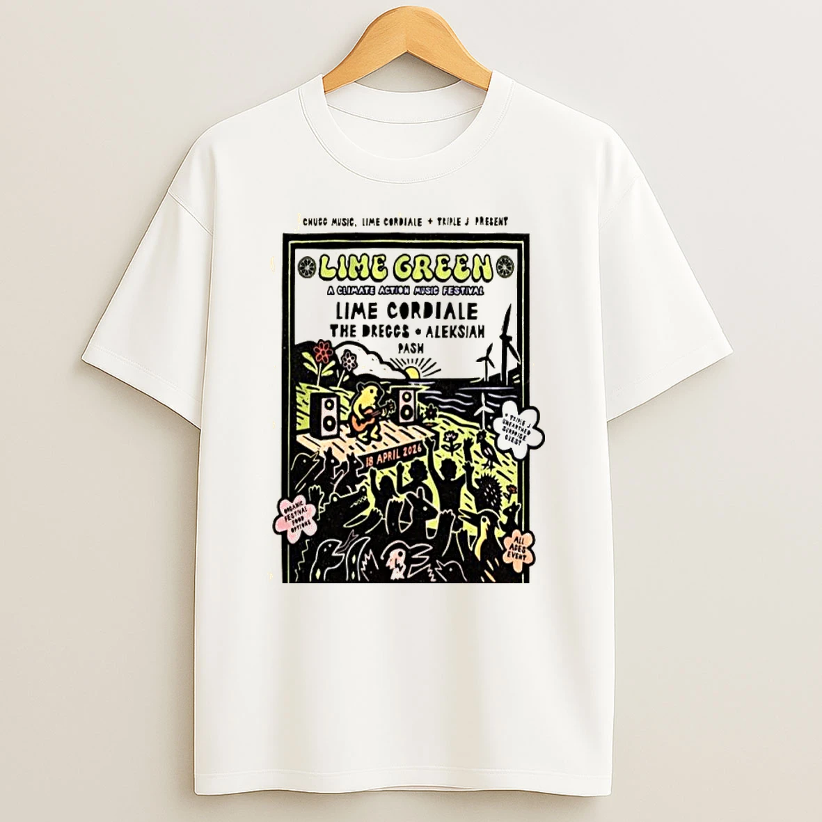Lime Green Festival April 18 2026 Adelaide Concert T Shirt