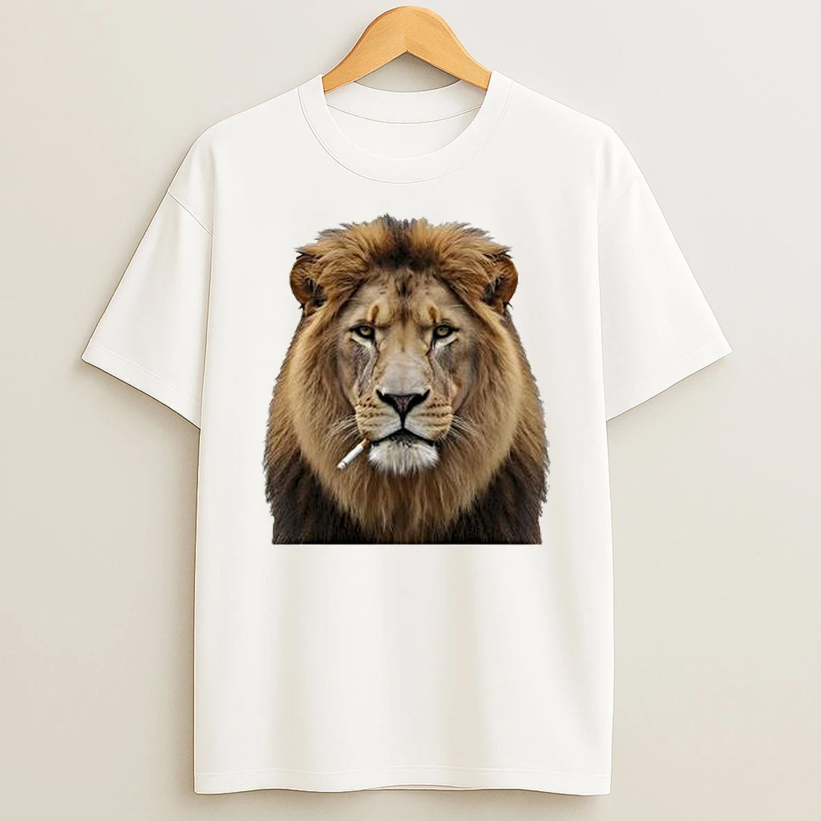 Lion Smoking Cigarette T Shirt