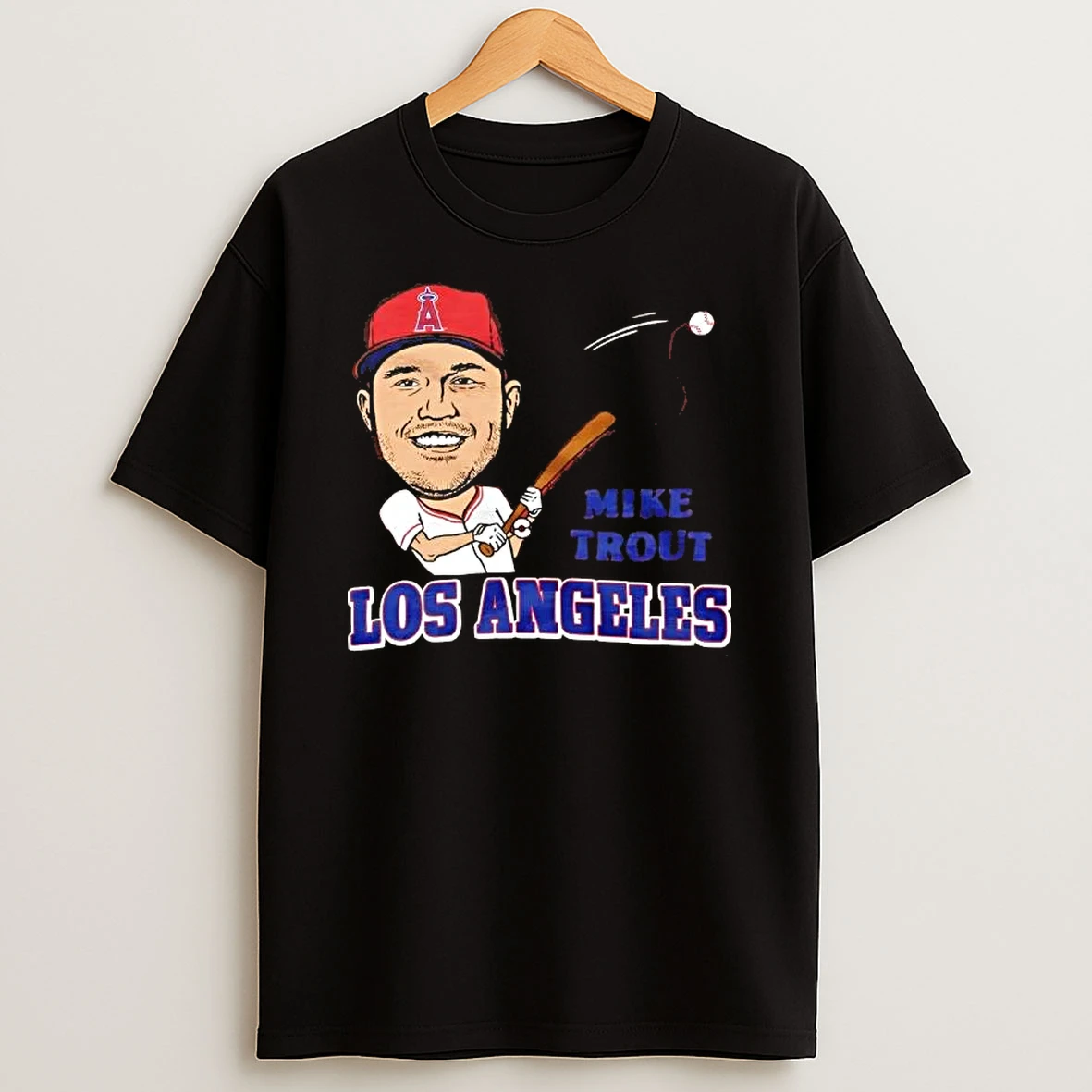 Los Angeles Angels Mike Trout Baseball Caricature T Shirt