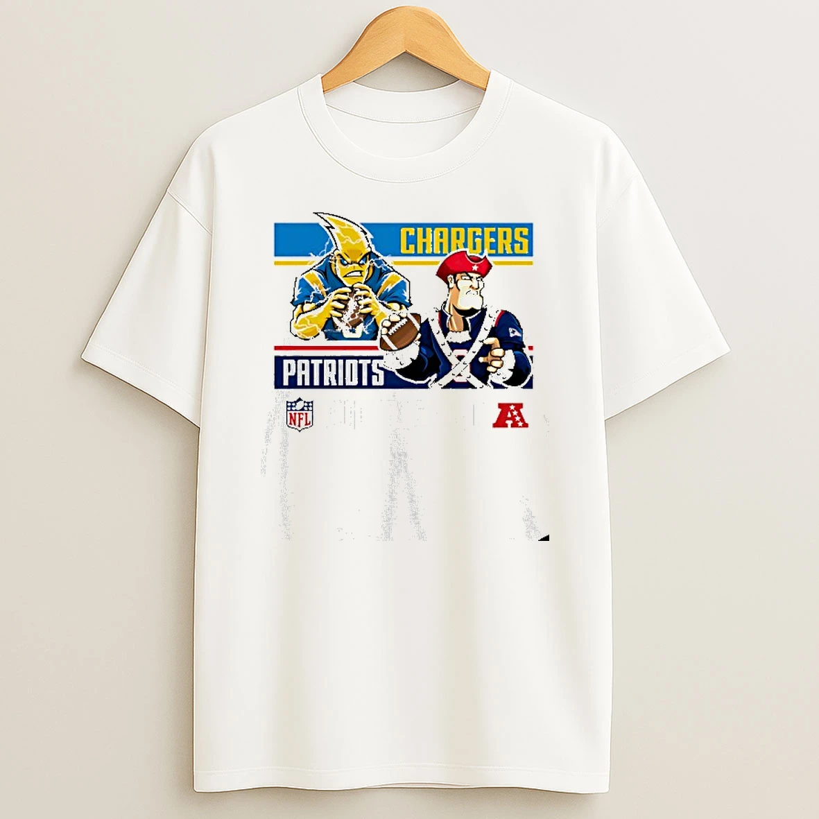 Los Angeles Chargers Vs New England Patriots Afc Wildcard Round Mascot T Shirt