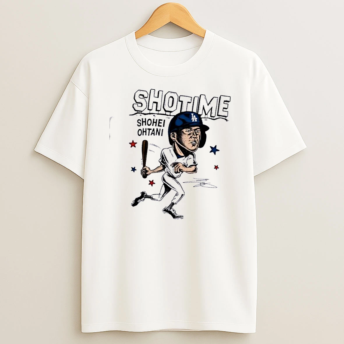 Los Angeles Dodgers Baseball Shohei Ohtani Caricature Signature T Shirt