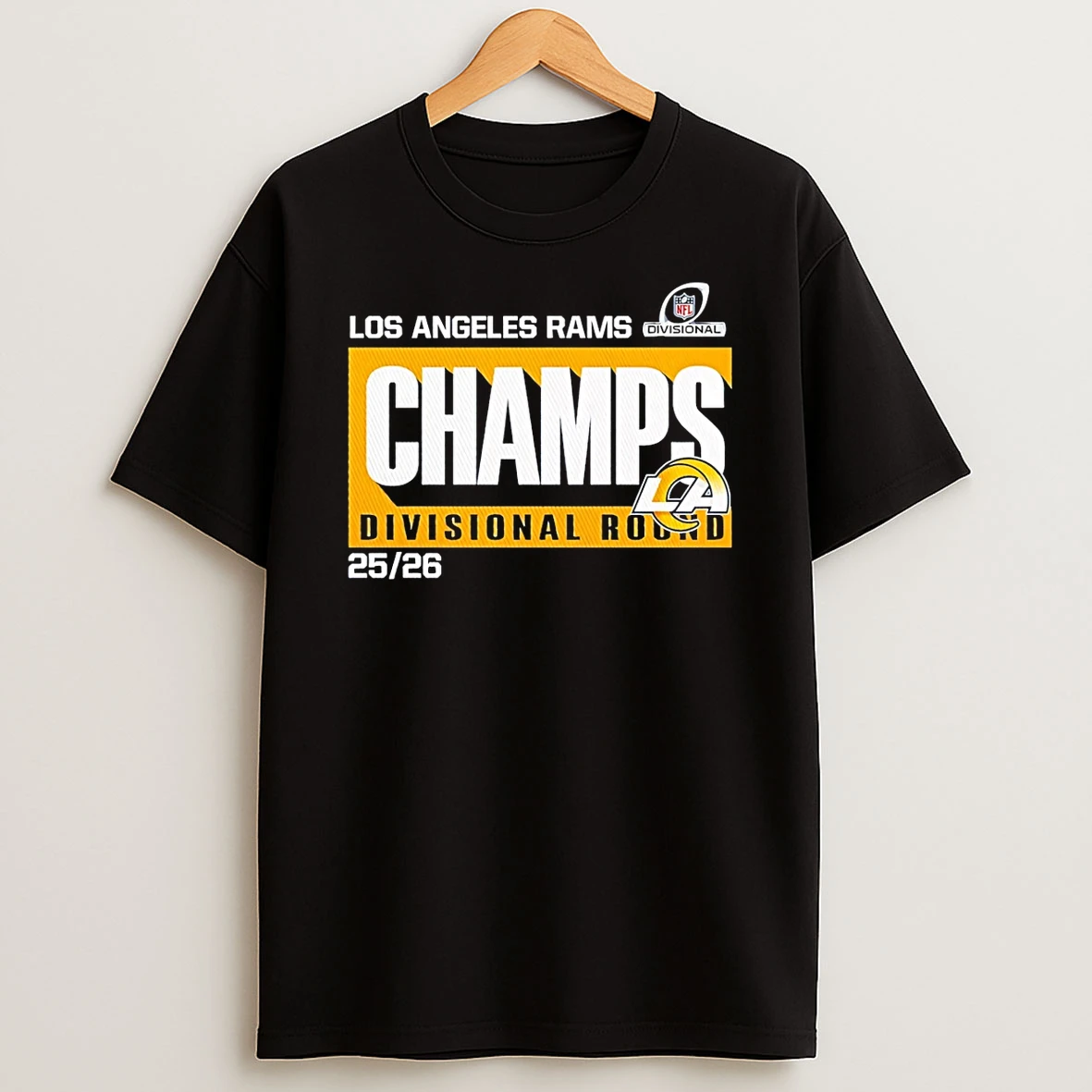 Los Angeles Rams Champs Divisional Round 2025 26 Logo T Shirt