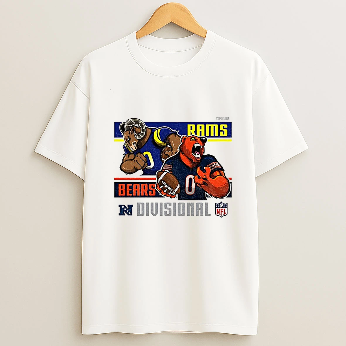 Los Angeles Rams Vs Chicago Bears Mascot Football Nfl Divisional Round T Shirt