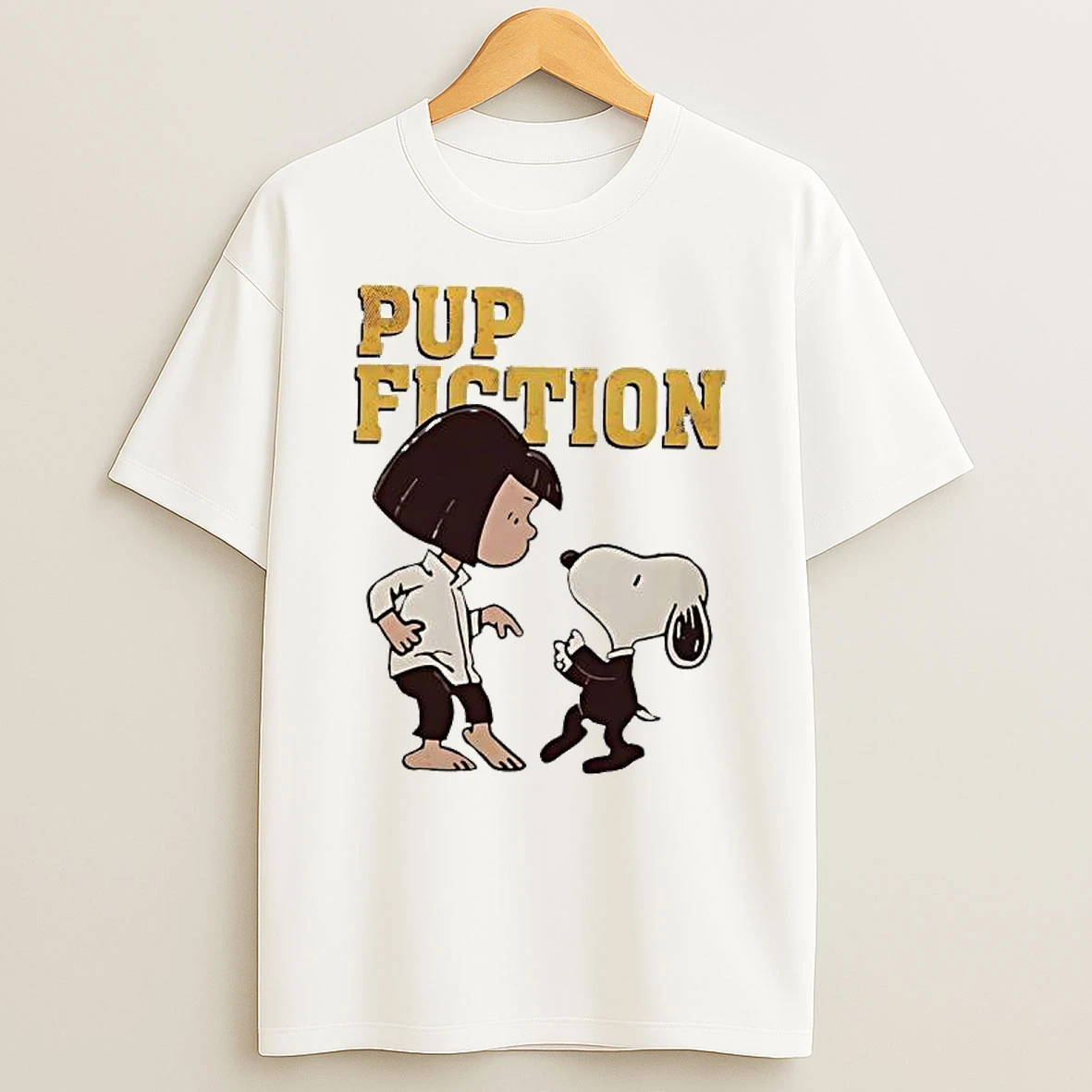 Lucy And Snoopy Pup Fiction Graphic T Shirt