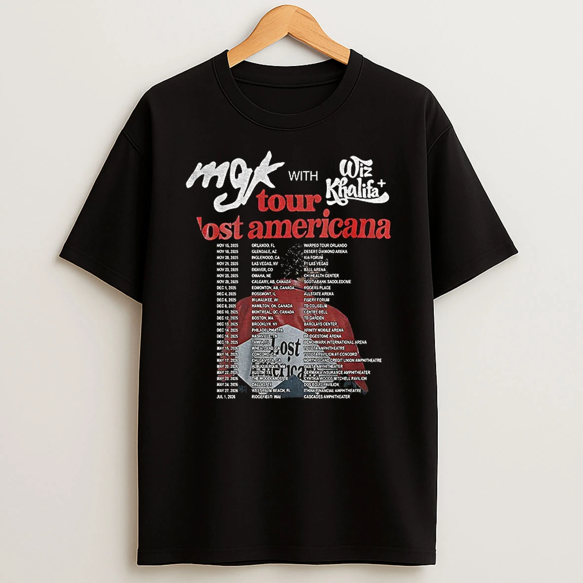 Mck With Wiz Khalifa Concert Tour Lost Americana T Shirt