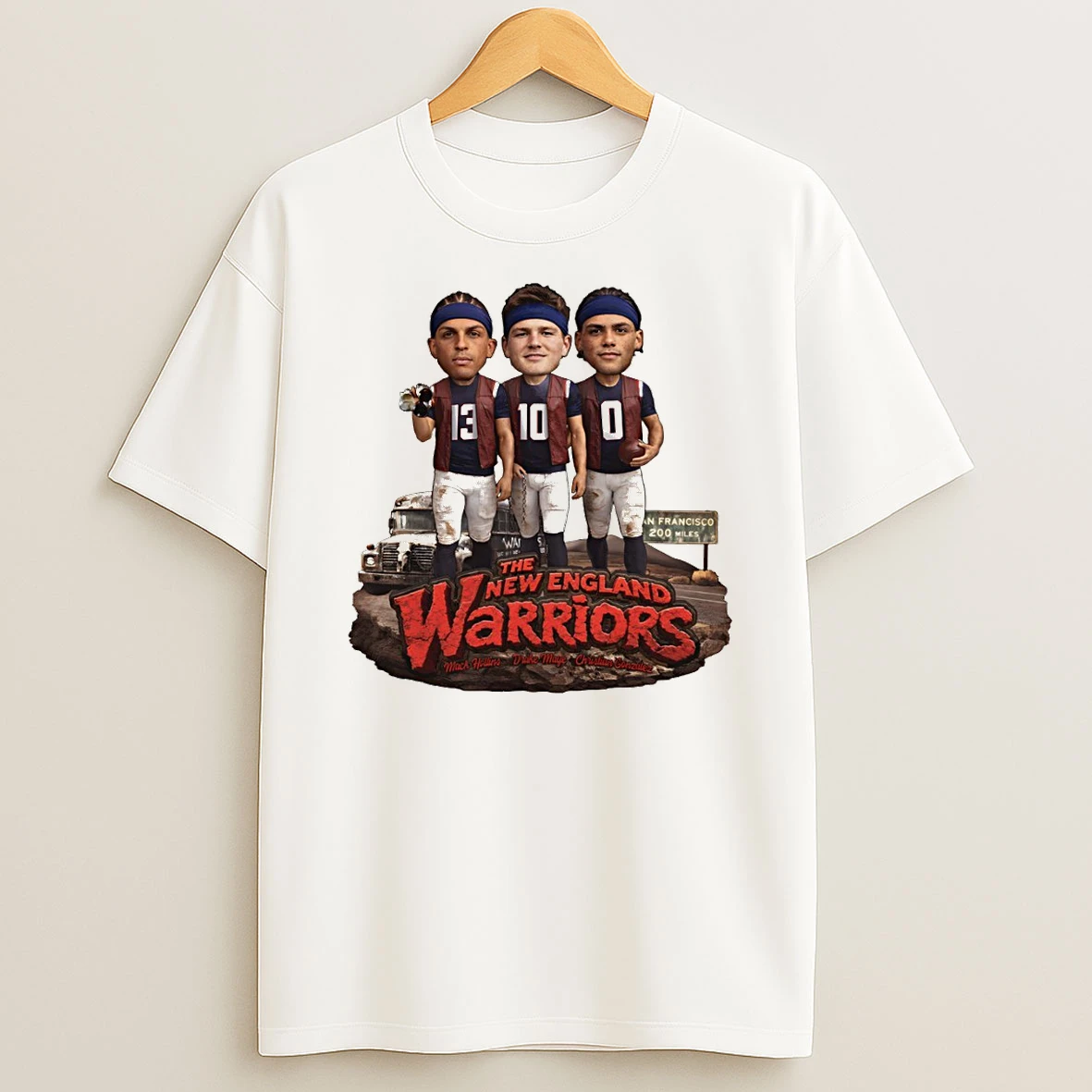 Mack Hollins Drake Maye Christian Gonzalez The New England Warriors Patriots T Shirt