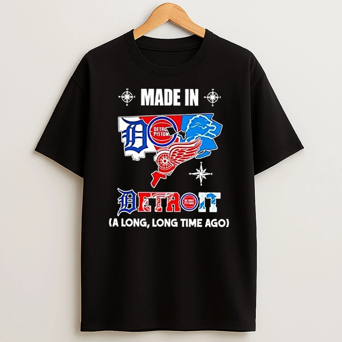 Made In Detroit A Long Long Time Ago State Logo Map 2026 T Shirt