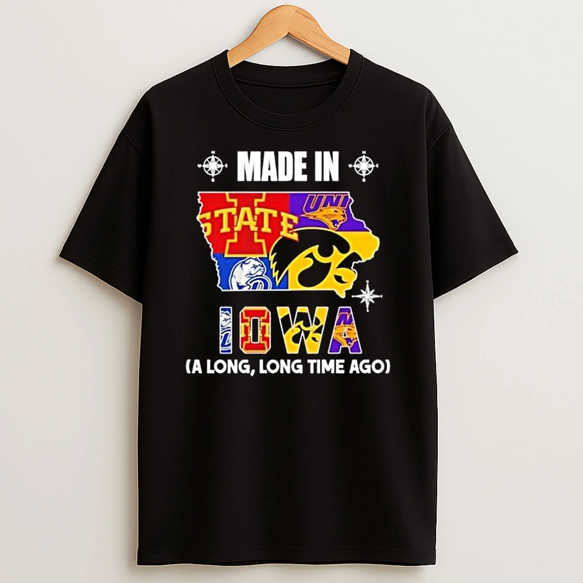 Made In Iowa A Long Long Time Ago State Logo Map 2026 T Shirt