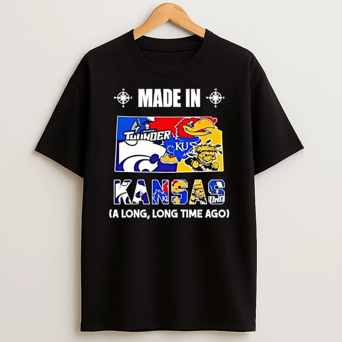 Made In Kansas A Long Long Time Ago State Logo Map 2026 T Shirt