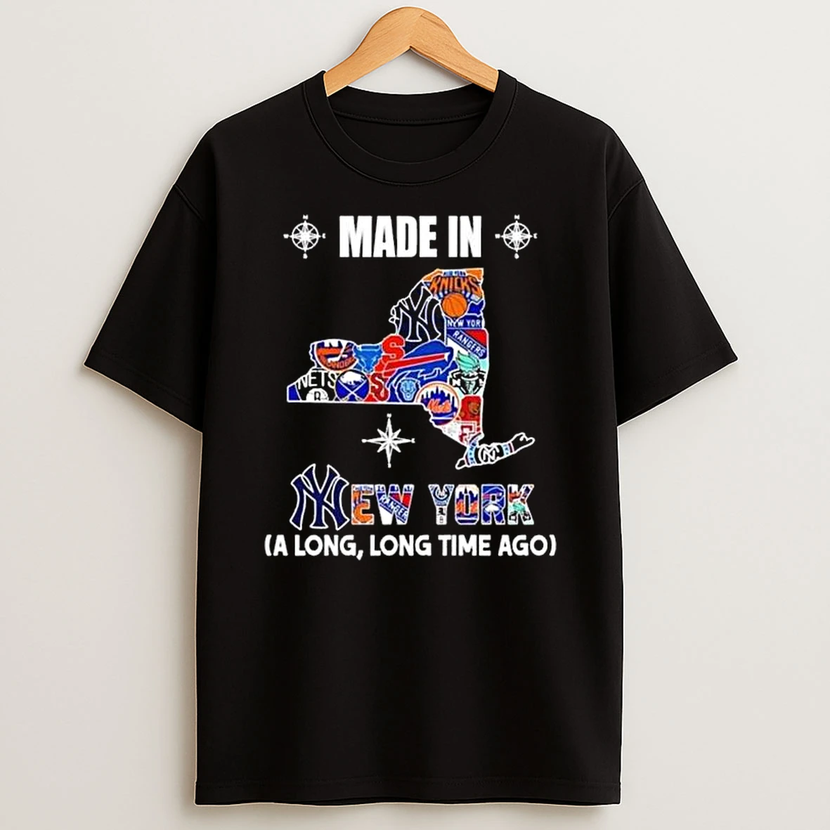 Made In New York A Long Long Time Ago State Logo Map 2026 T Shirt
