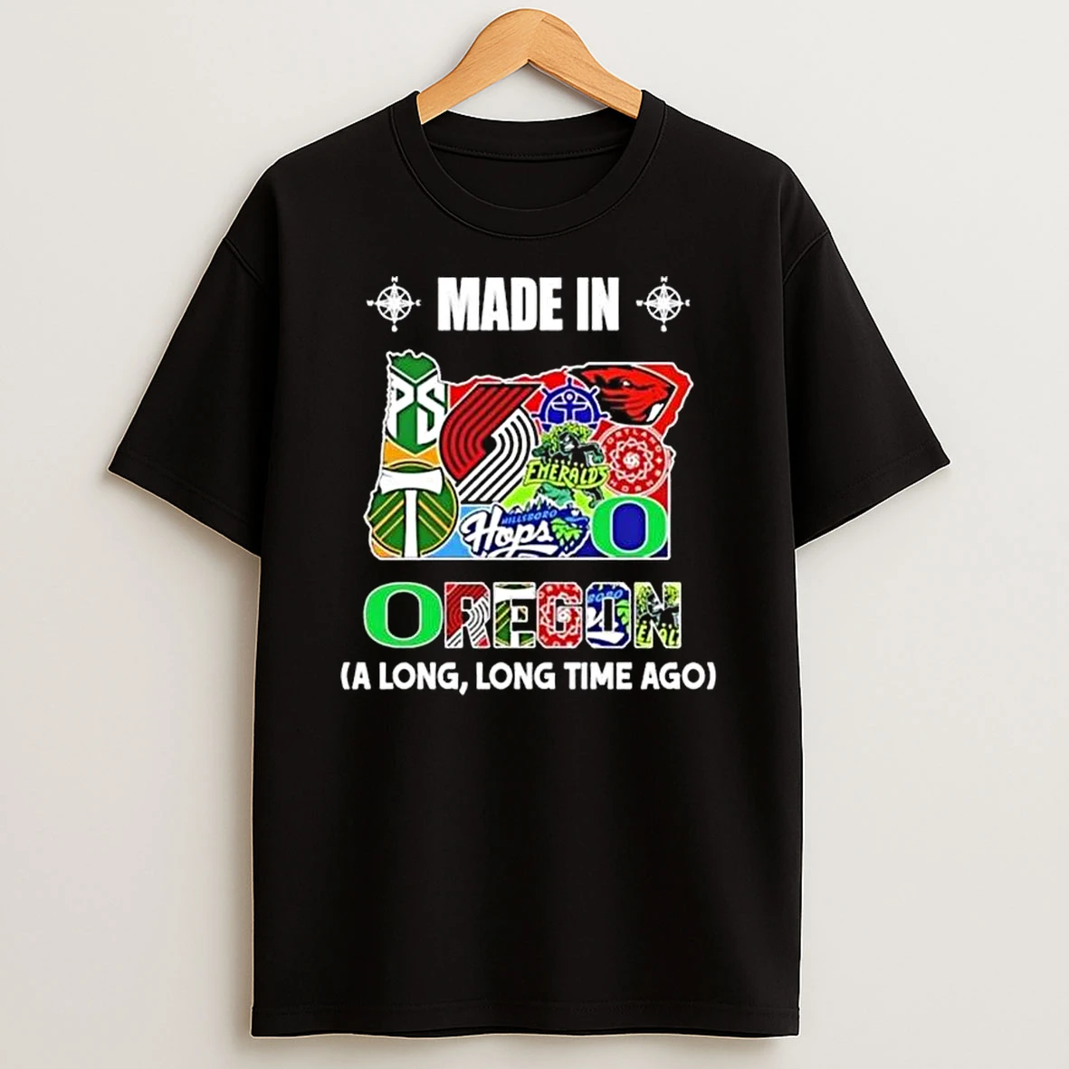 Made In Oregon A Long Long Time Ago State Logo Map 2026 T Shirt