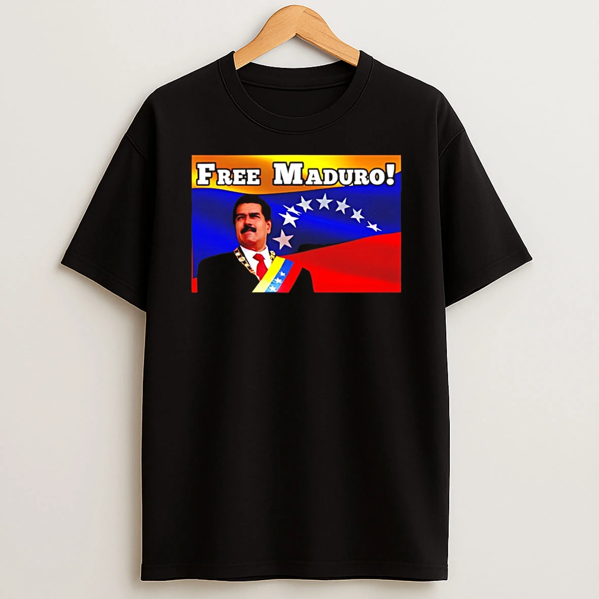 Maduro Captured Free Maduro Political Protest Venezuela Flag T Shirt