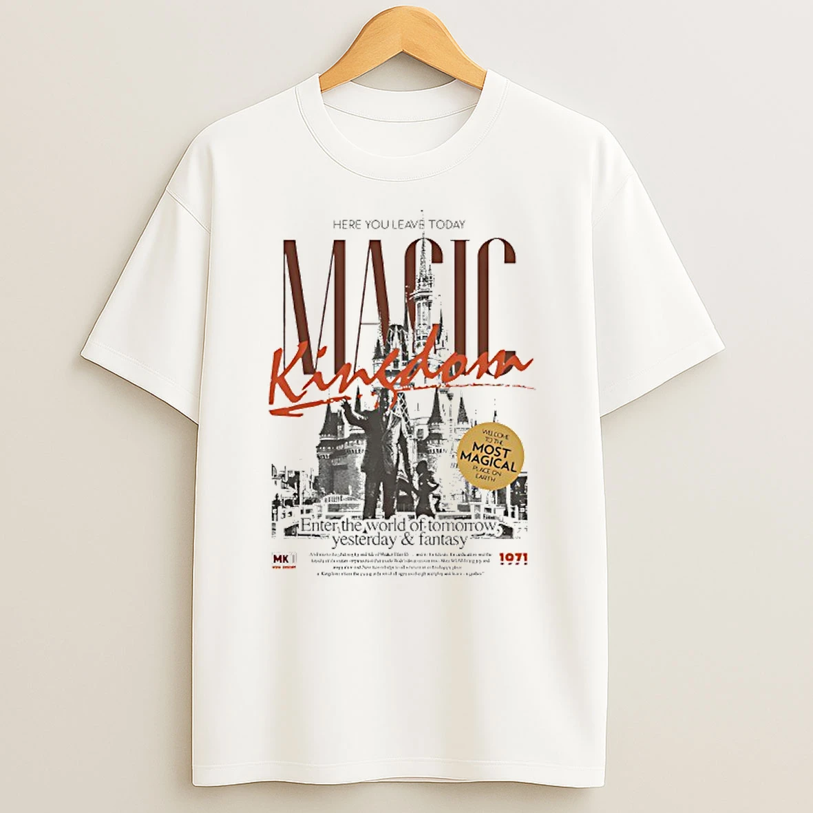 Magic Kingdom Cinderellas Castle And Walt Disney Graphic T Shirt