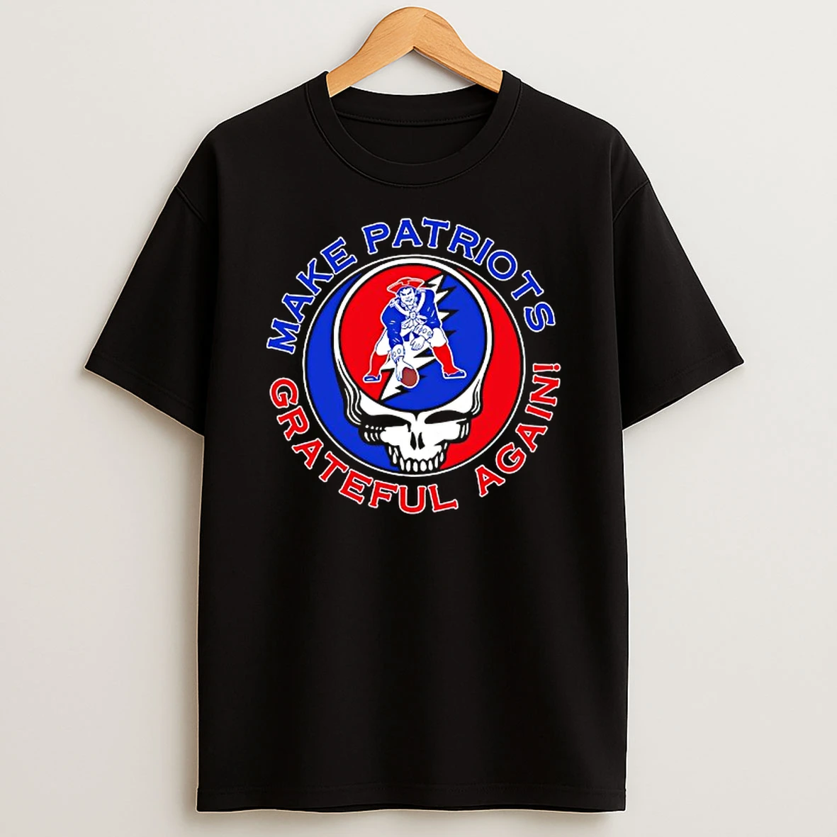 Make New England Patriots Grateful Again Skull Logo T Shirt