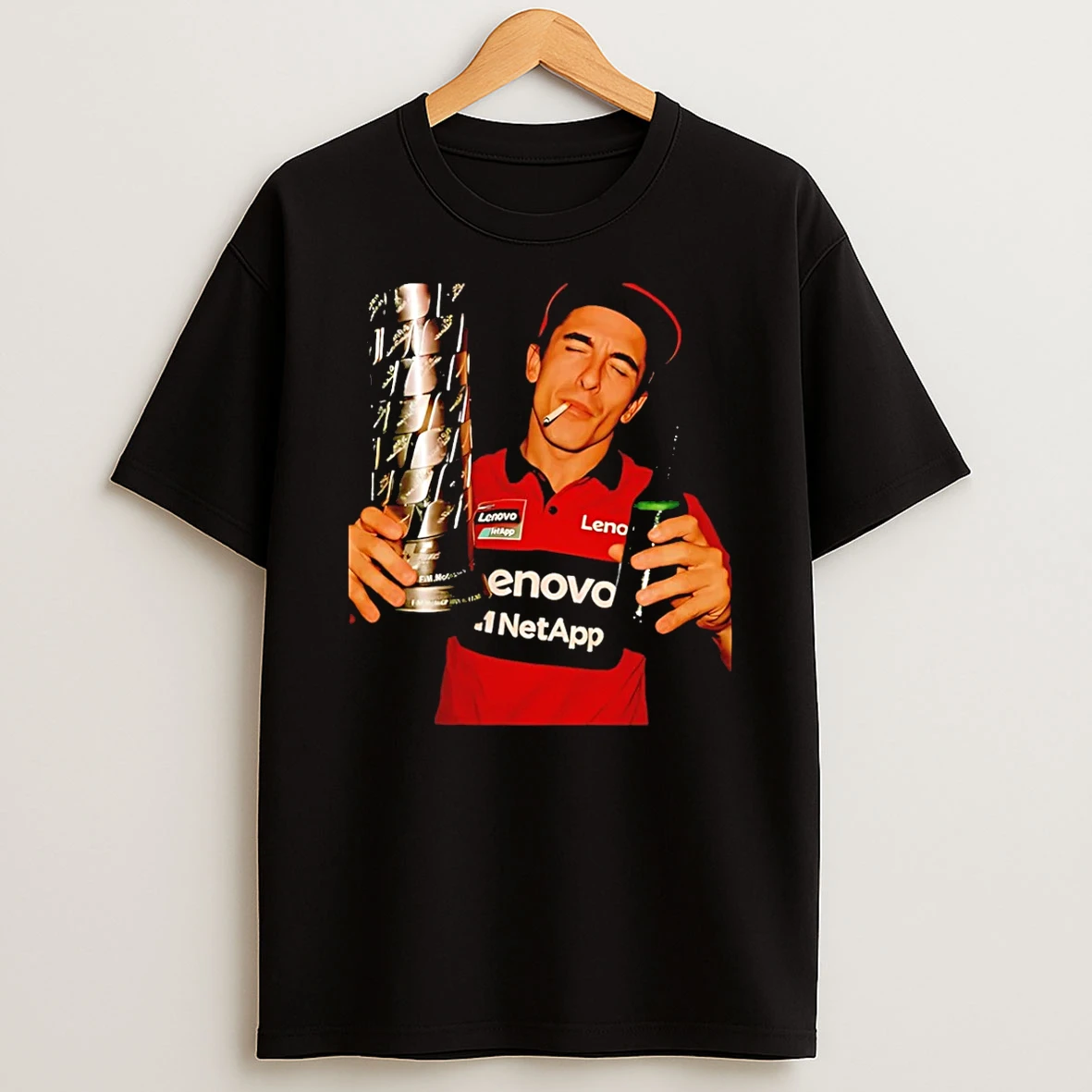 Marc Marquez Gp Champion Beer And Trophy T Shirt