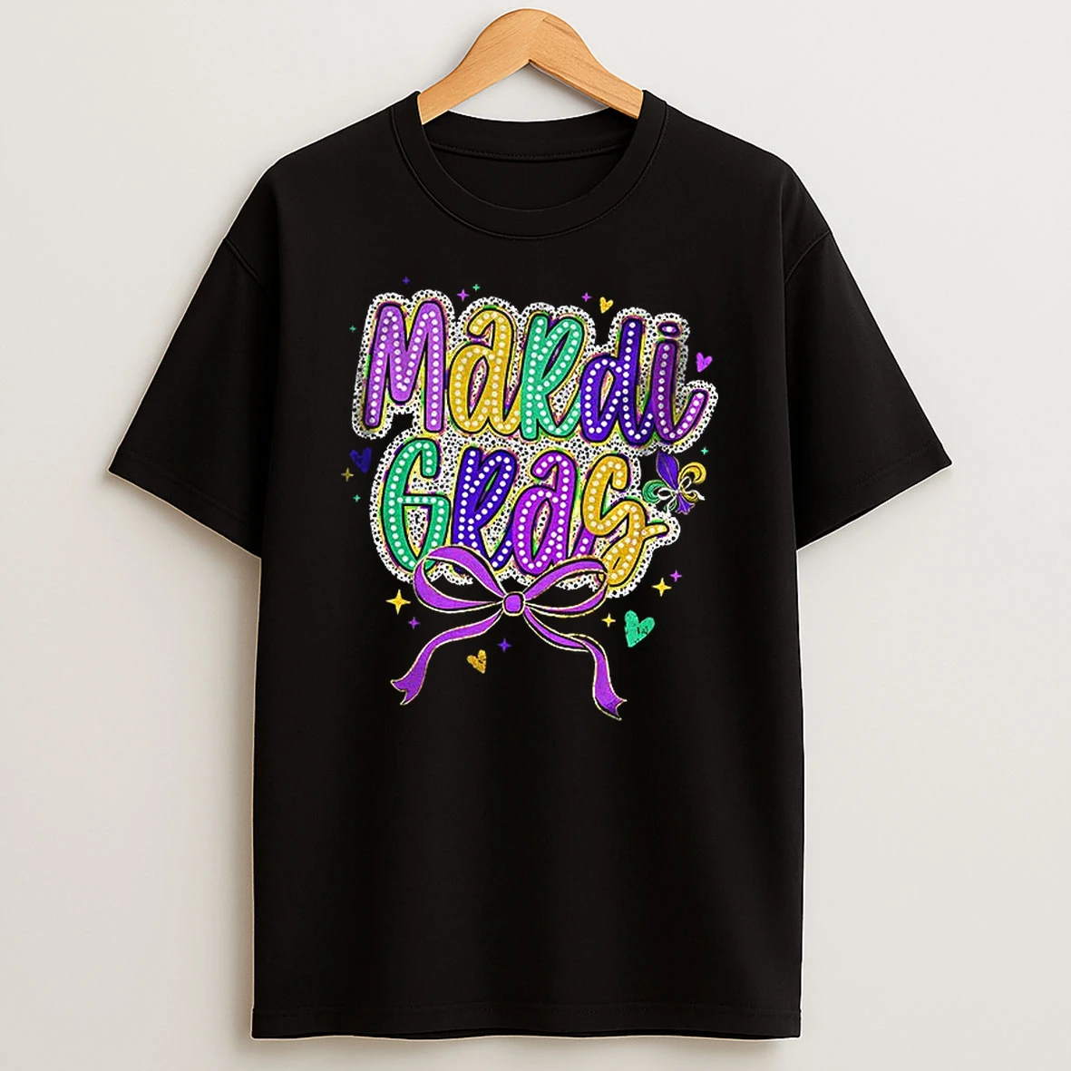 Mardi Gras Coquette Bow T Shirt