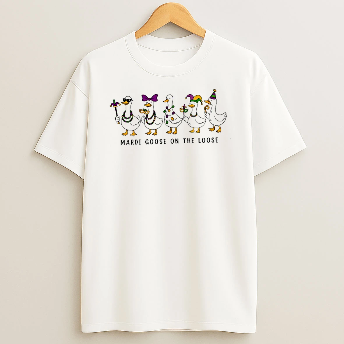 Mardi Gras Silly Goose On The Loose T Shirt
