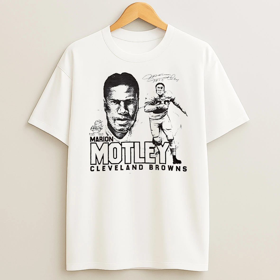 Marion Motley Cleveland Browns Legend Signature Cartoon T Shirt