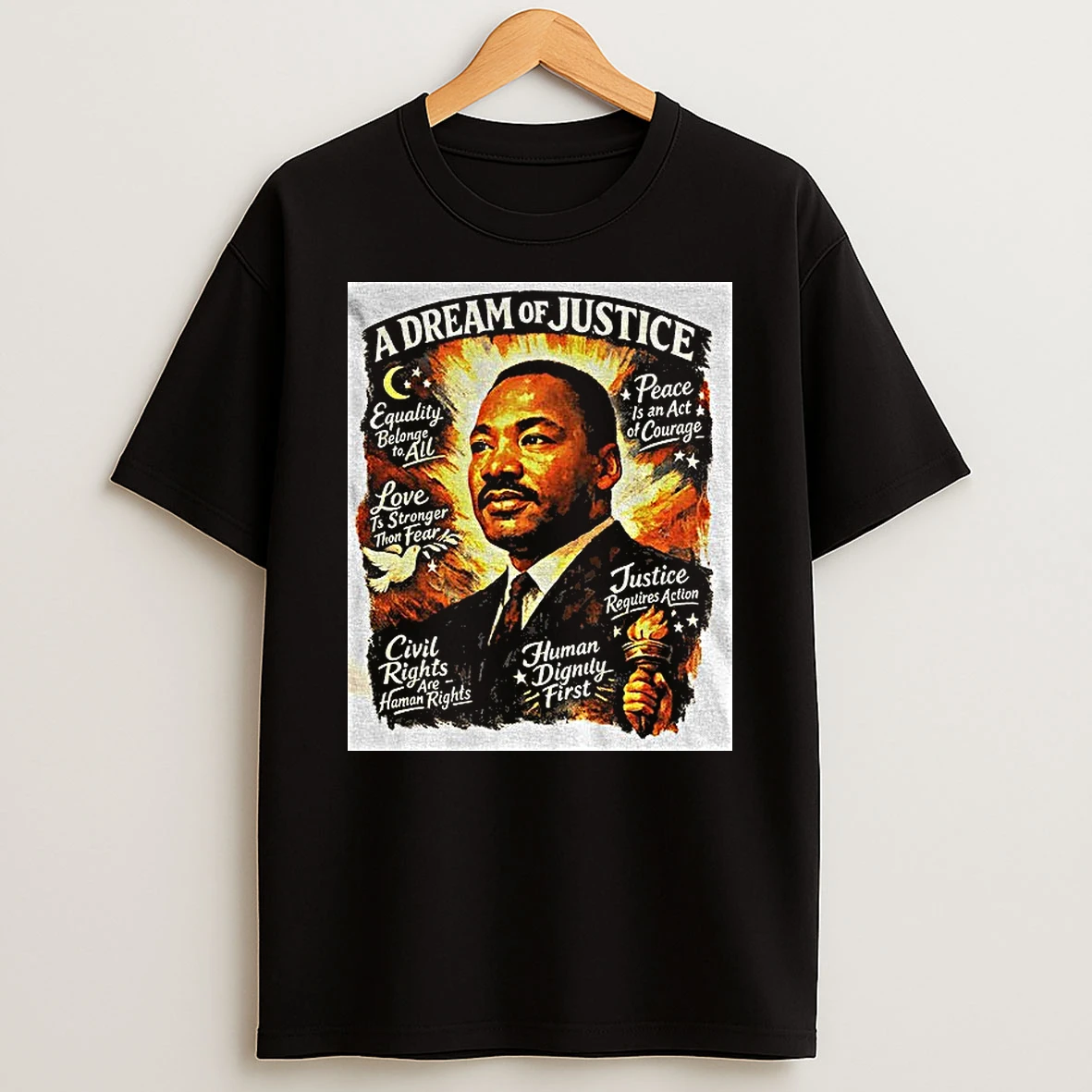 Martin Luther King Civil Rights Leader A Dreams Of Justice Black History T Shirt