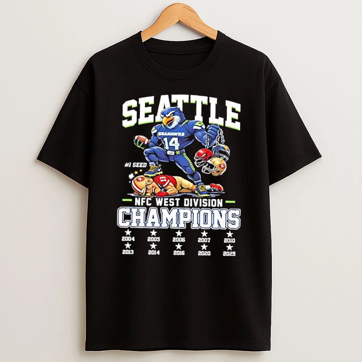 Mascots Seattle Seahawks Beat San Francisco 49ers Nfc West Division Champions T Shirt