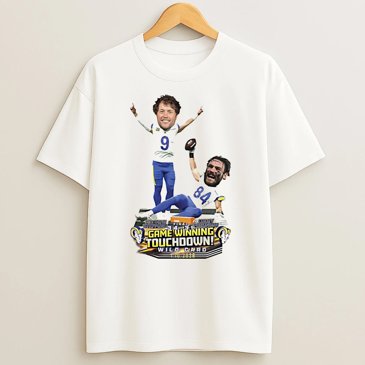 Matthew Stafford Colby Parkinson Los Angeles Rams Game Winning Touchdown Nfl Caricature T Shirt