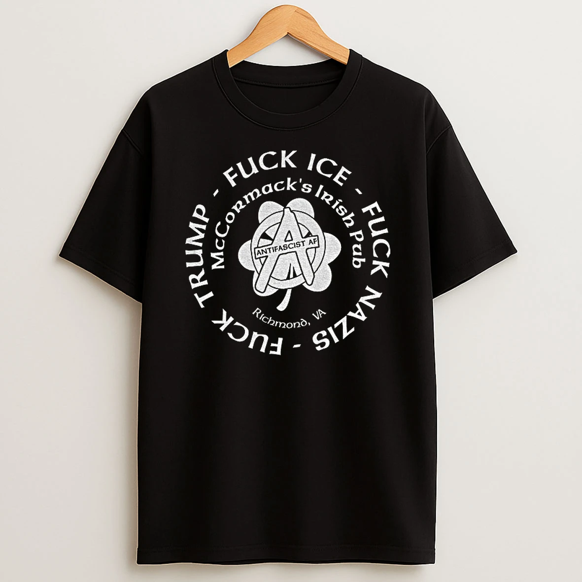 Mccormacks Irish Pub Antifascist Af Fuck Trump Fuck Ice Fuck Nazis St Patricks Day T Shirt