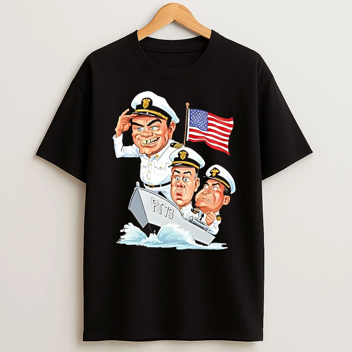 Mchales Navy 60s Caricature Vintage T Shirt