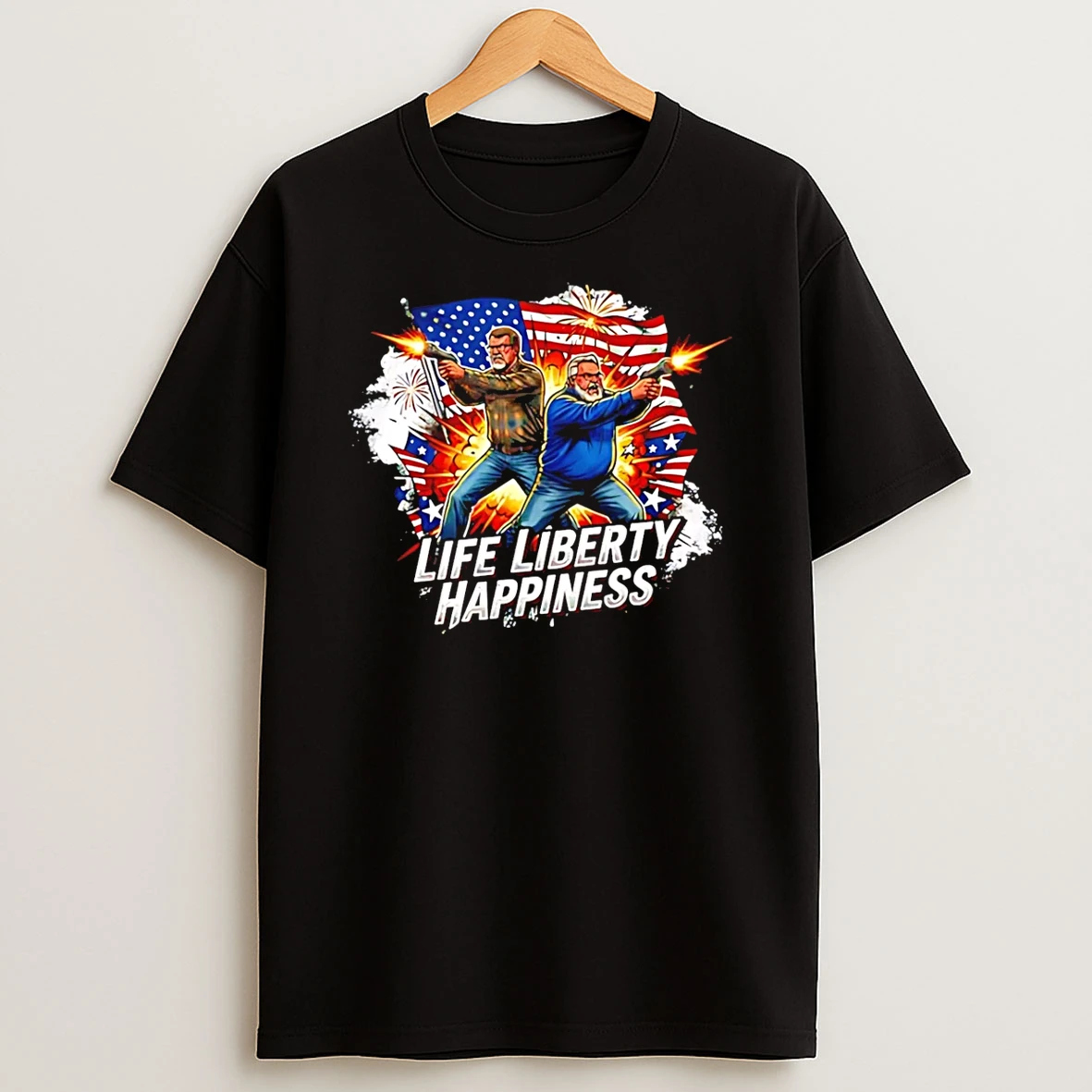 Media Squatch Life Liberty Happiness Lethal Duo T Shirt