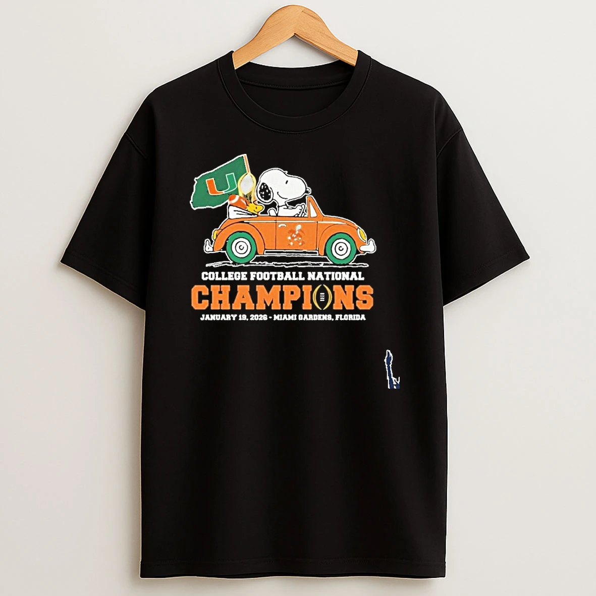 Miami Gardens Florida Snoopy Car College Football National Champions T Shirt