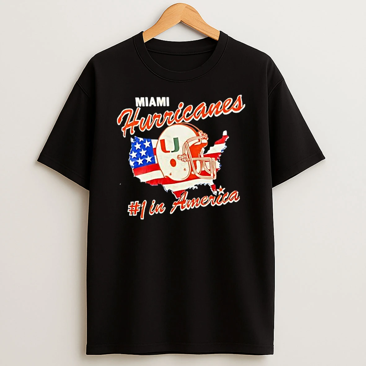 Miami Hurricanes 1 In America Helmet State T Shirt