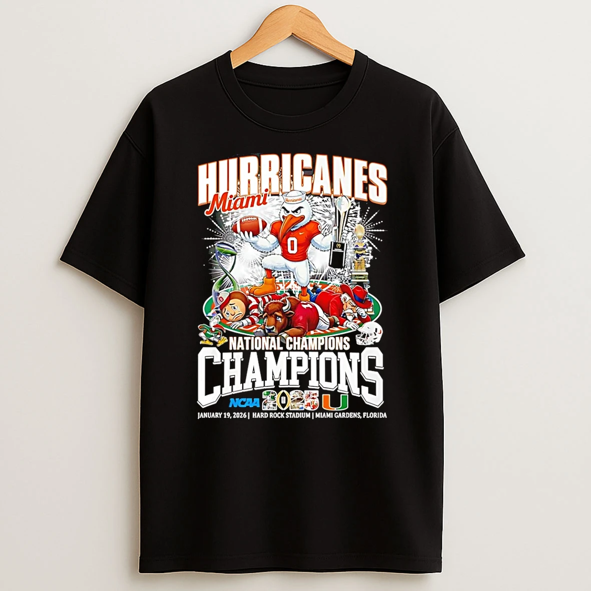 Miami Hurricanes 2025 Cfp National Champions Firework T Shirt