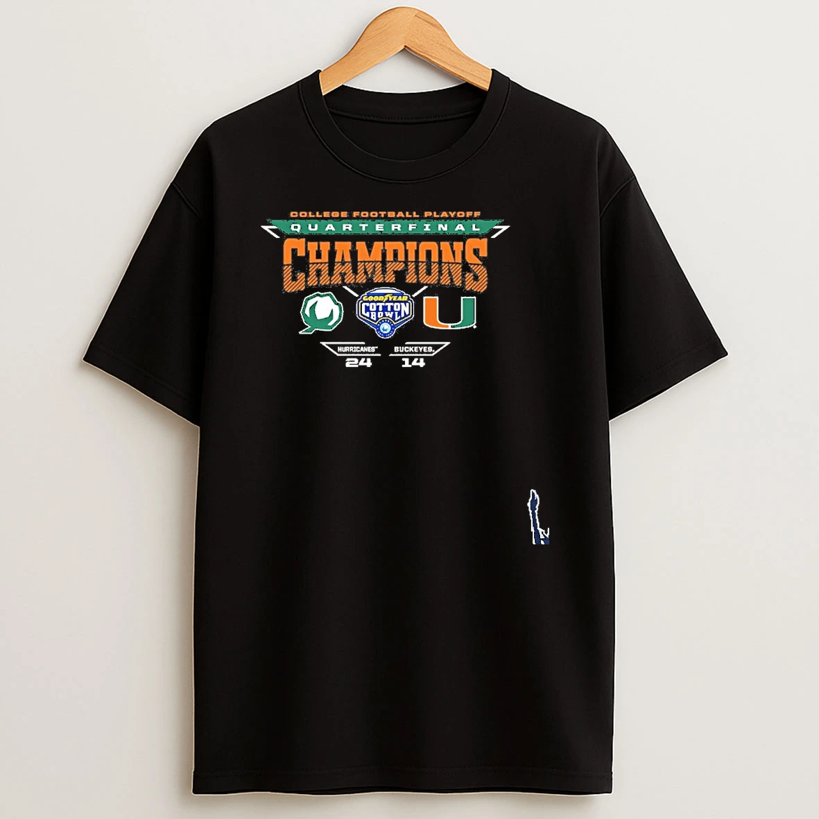 Miami Hurricanes 2025 Cfp Quarterfinal Cotton Bowl Champions Score T Shirt